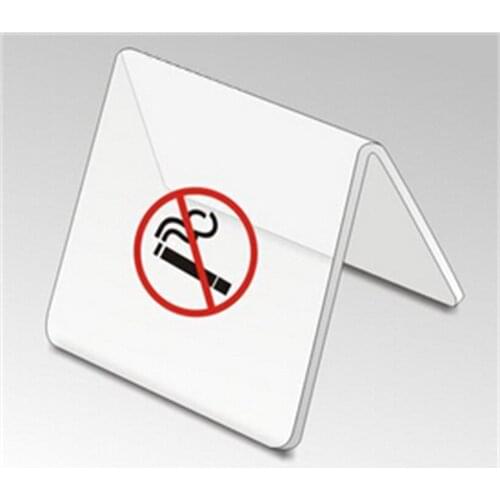 5 pcs Acrylic no smoking warn table tablet stands No smoking warning sign desktop stands sign plate