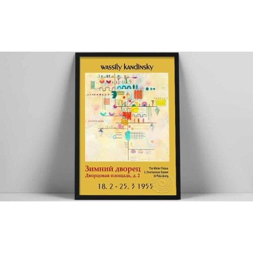 Abstract Vintage Wassily Kandinsky Famous Abstract Printing Canvas Paintings Poster Wall Art Picture for Living Room Home Decor
