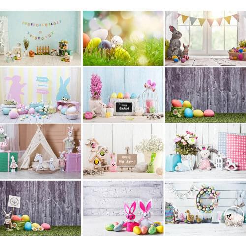 Avezano Backdrops Spring Easter Bunny Eggs Daisy Grass Board Children Photography Backgrounds For Photo Studio Photozone Props