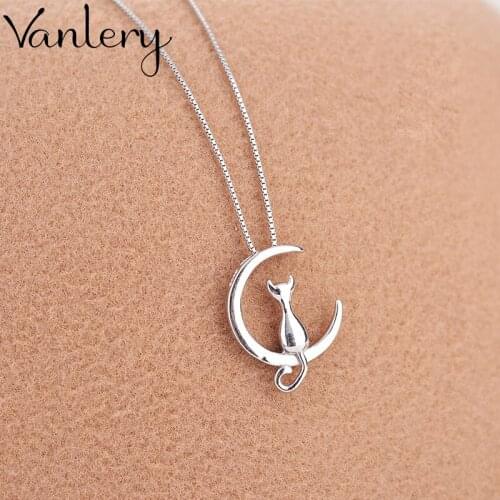 Bohemian Vintage Long Moon Cat Necklaces For Women Charm Choker Necklace Boho Jewelry New Christmas Gifts