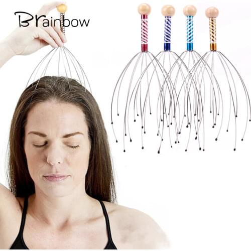 Brainbow 1PC Anti-stress Head Massager Octopus Head Scalp Neck Equipment Stress Release Relax Massage Claw Massager