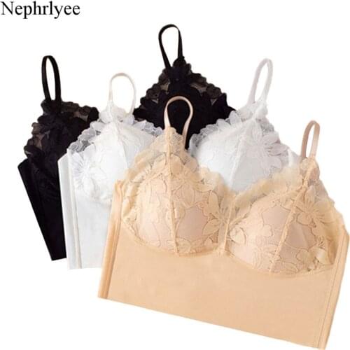 2021 New Women Lace Crop Tops Sexy Bralette Push Up Beauty Back Underwear Soft Vest Female Add pad Wireless Bra Lingerie CA415
