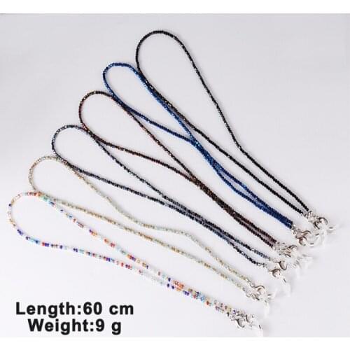 1pcs Mask Chain Fashion Beads Mask Glasses Dual-use Lanyard Crystal Woven Beaded Glasses Chain Necklace Jewelry Earphone Chain