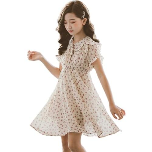 Kids Dresses For Girls Floral Party Dress For Kids Girl Summer Children Dresses Casual Style Girls Clothes 6 8 10 12 14
