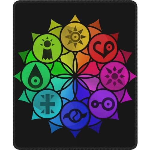 Digimon Crests Mandala Awesome Mouse Pad Lockedge Desk Mat Pads Rubber PC Table Decoration Cover