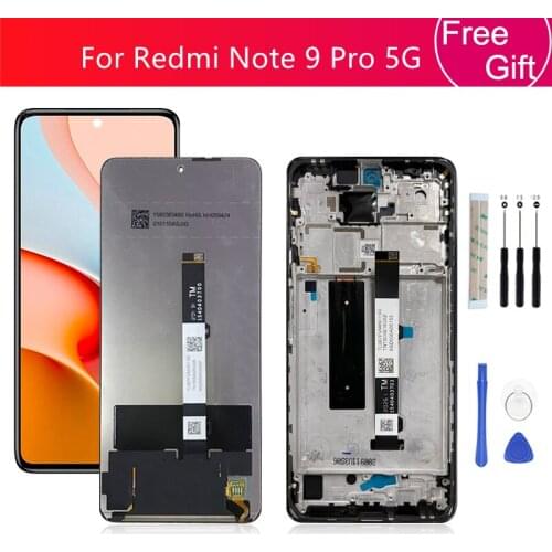 For Xiaomi Redmi Note 9 Pro 5G LCD Display Touch screen Digitizer Assembly With Frame For Redmi Note 9 Pro 5g screen Replacement