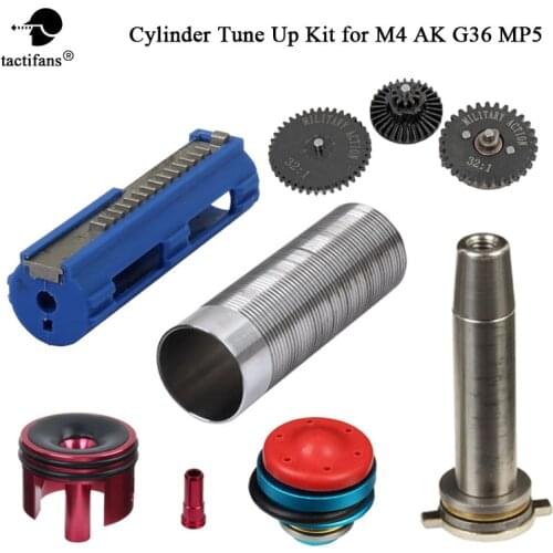 Tune-Up Kit for M4/MP5 V.2 G36/AK V3 Airsoft 32:1 High Speed Gear 14 Half Tooth Piston Cylinder Piston Spring Guide Nozzle