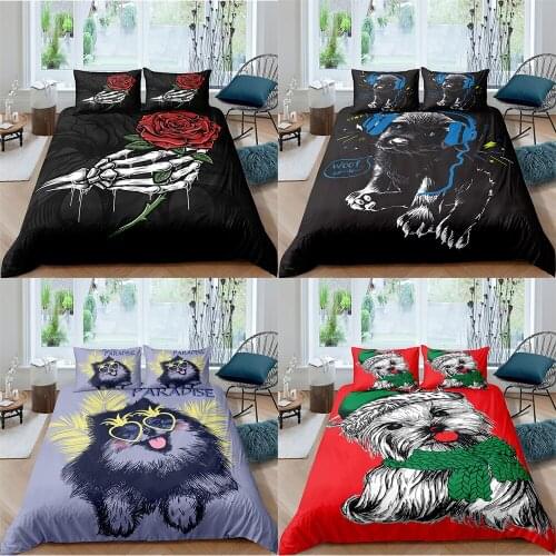 Cartoon 3D Bedding Set Puppy High Quality Duvet Cover Set Comforter/Quilt Cover 2/3 Pieces Bedclothes Home Textiles For Girl