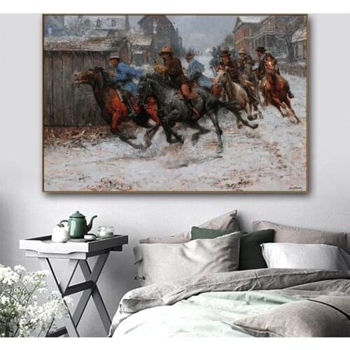Western Cowboy Wallpaper Thomas Canvas Posters Prints Wall Art Painting Decorative Picture Modern Living Room Home Decoration HD