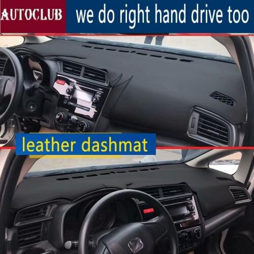 For Honda Fit Jazz 2014-now Leather Dashmat Dashboard Cover Pad Dash Mat SunShade Carpet Cover 2015 2016 2017 2018
