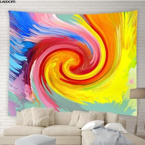 Colorful Abstract Texture Aesthetics Tapestry Hippie Paint Swirl Gradient Background Wall Hanging Living Room Bedroom Home Decor