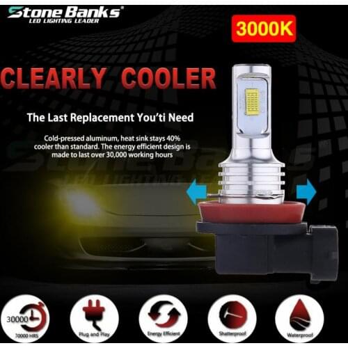 2Pcs H16 H9 H8 Car Headlight Bulbs Bright 6000K White 7000LM Headlight Bulb 40w LED Kit Low Beam Automobile Lights Accessories