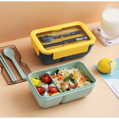 Lunch Box with Spoon Leak Proof Durable Microwave Safe Meal Fruit Snack Packing for Picnic Outdoors UD88