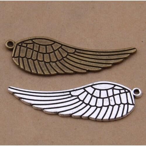 Daisies 50pcs/lot 47*15mm Vintage Design Angel Wings Charms Metal Zinc Alloy Retro Angel Wings DIY Jewelry Making
