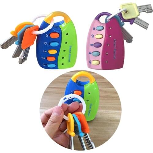 Musical Car Key Keychain Toy Remote Car Voices, Pretend Play Keys for Toddlers