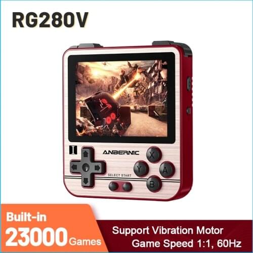 New RG280V Retro Game Console 2.8" IPS Open Source System For PS1 GBA GB Mini Handheld Game Player Built-in 23000 Games