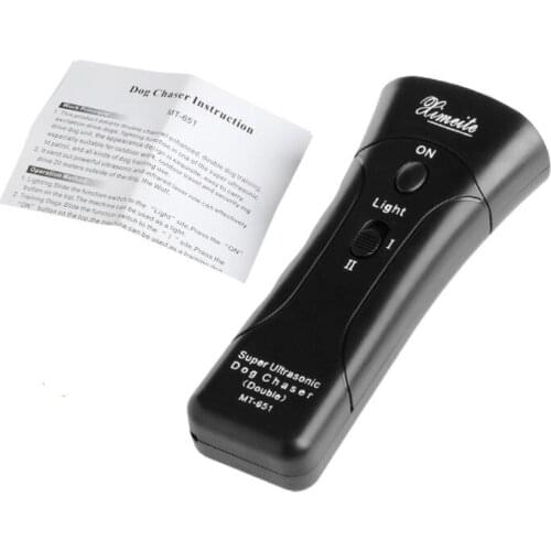 New Ultrasonic Dog Chaser Stop Aggressive Animal Attacks Repeller Flashlight