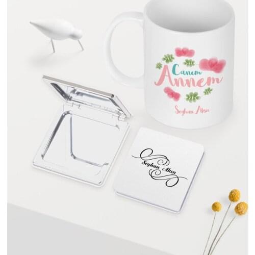 Personalized Dear Mom White Mug Mirror Set-12