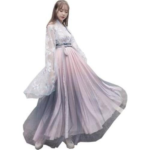 Princess Fairy Hanfu Dress Chinese Traditional National Dance Costume Ancient Tangsuit Vintage Carnival Women 3pcs Clothing