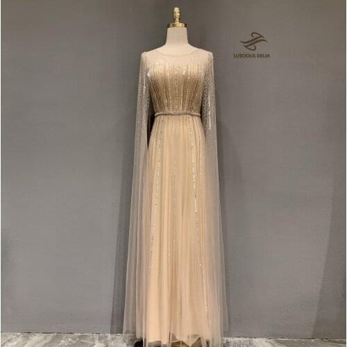 Luxurious Diamond beading long sleeve formal dress 2021 new Dubai evening dresses