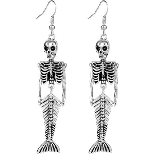 Halloween Skull Bone Pendant Earring Alternative Creative Halloween Jewelry Drop Earrings punk Women Gifts
