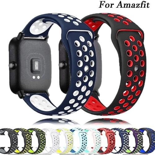 20mm/22mm Silicone band For Amazfit GTS/2/2e/GTS2 Mini/GTR 42mm/47mm/GTR2/2e/stratos 2/3 Sport Watch Bracelet Amazfit bip strap