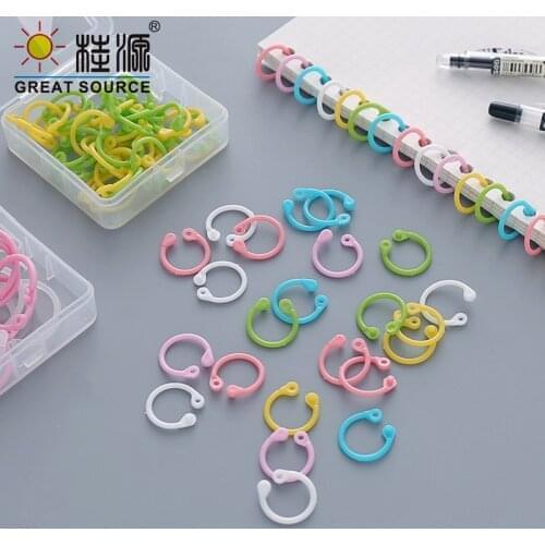 Colorful Ring Binder 15-30 mm DIY Albums Loose-leaf Book Hoops Opening Silvery Office Binding Supplie Photo Album (40 Boxes)