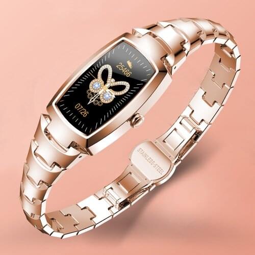 Smart Watch Women Smartwatch Fitness Bracelet Full Touch Heart Rate Blood Pressure Monitoring IP67 Waterproof For Ladies Girls