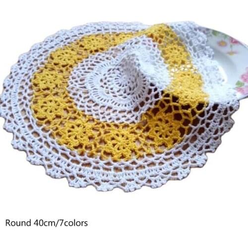 Modern Lace cotton table place mat pad Cloth crochet placemat cup mug Christmas tea coffee coaster dining drink doily kitchen