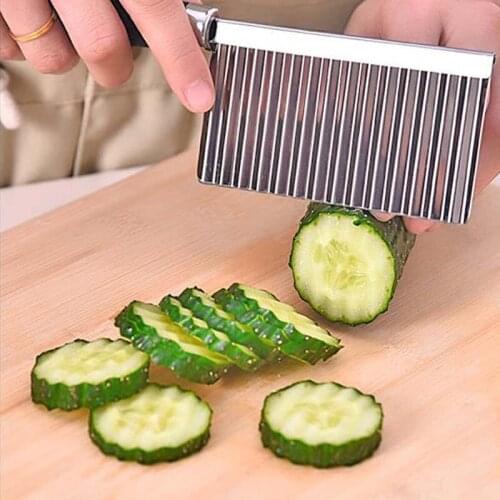 Potato Wavy Edged Knife Stainless Steel Kitchen Gadget Vegetable Fruit Cutting Tool Kitchen Accessories French Fries Machine