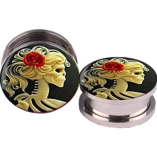 TIANCIFBYJS 6-16mm Wholesales Body Piercing Screw Ear Tunnel Fit Flesh Tunnel Stretcher Kit Body Piercing Earrings Gauges Kit