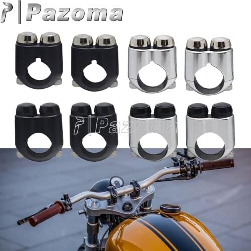 2PCS 22mm 25mm Custom Motorcycle Handlebar Switch Housing 2 Push-Buttons 1" Mini Switch Gear Cafe Racer 7/8" Switches Button