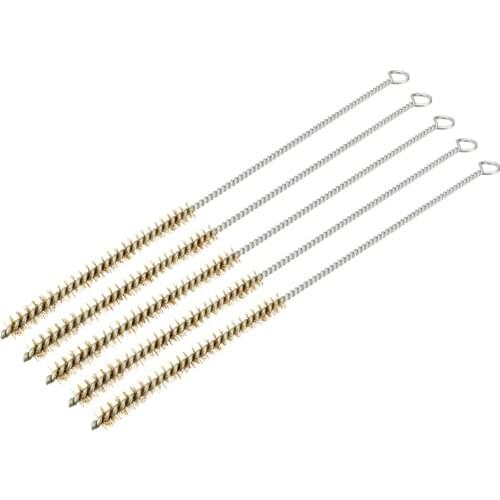 Uxcell 5pcs Copper Wire Tube Cleaning Brush 8mm Diameter Copper Wire for cleaning steel parts, machinery, paint stains