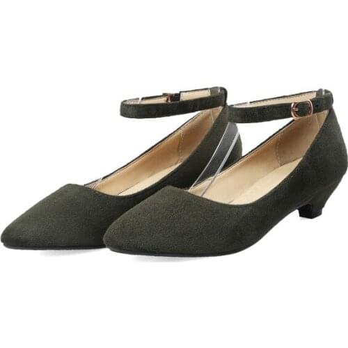 Big Size Ladies high heels women shoes woman pumps Pure color light-mouthed slim-heeled single shoes