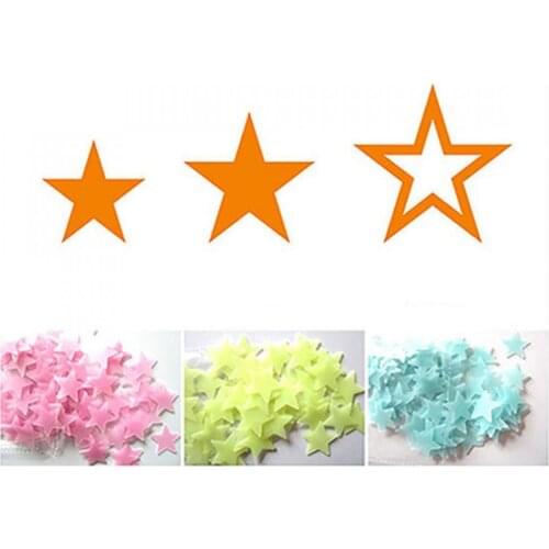 100/40Pcs 3D Glow in the Dark Stars Ceiling Wall Stickers Cute Living Home Decor