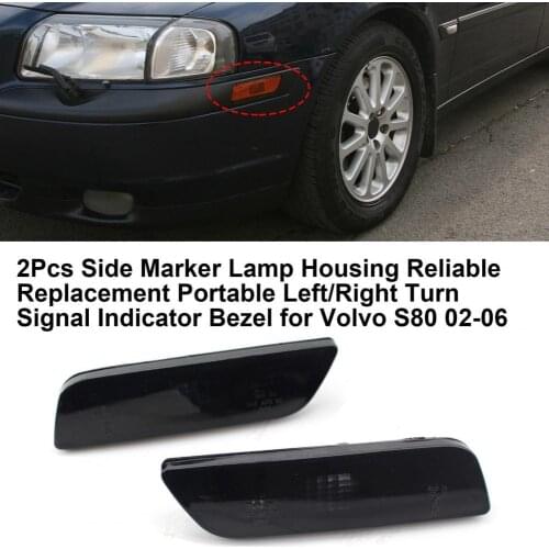 2Pcs Side Marker Lamp Housing Left/Right Turn Signal Indicator Bezel 30744360 30744361 for Volvo S80 2002 2003 2004 2005 2006