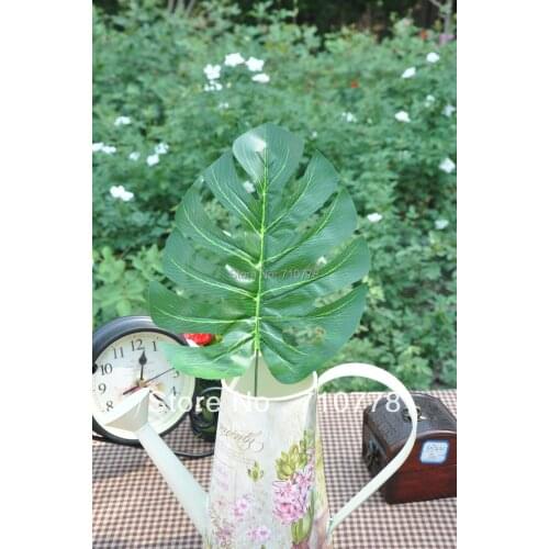30pcs Big monstera deliciosa green leaves artificial leaf silk flower plants home garden decoration