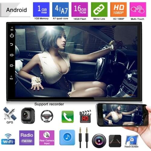 Anfilite 10pcs car 7 inch 2 din Android universal gps navigation mp5 player radio RDS video output DDR3 1GB ROM 16GB navigator