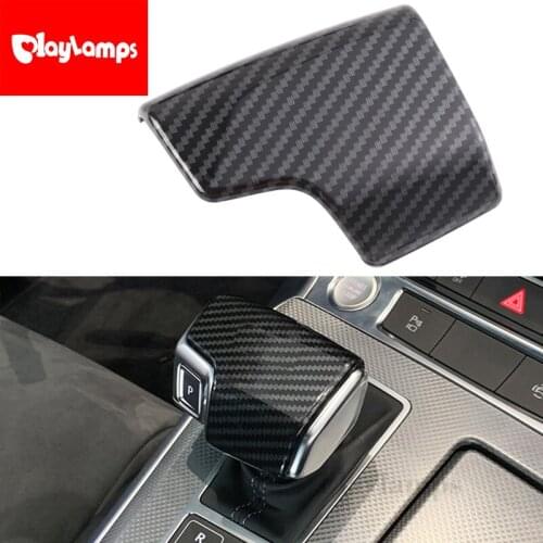 Car Styling automatic speed gear shift knob head carbon fiber covers Stickers For Audi A6 C7 2012-2019 Interior Auto Accessories