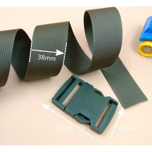 Free Shipping Quick Side Release 5Pcs 1.5" Plastic Buckle + 10 Yards 38mm Nylon Webbing DIY Bag Garment Police Belts Accessories