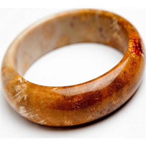 Drop Shipping Inner Diameter 60mm Genuine Natural Gems Stone Coral Round Charm Bangle For Women