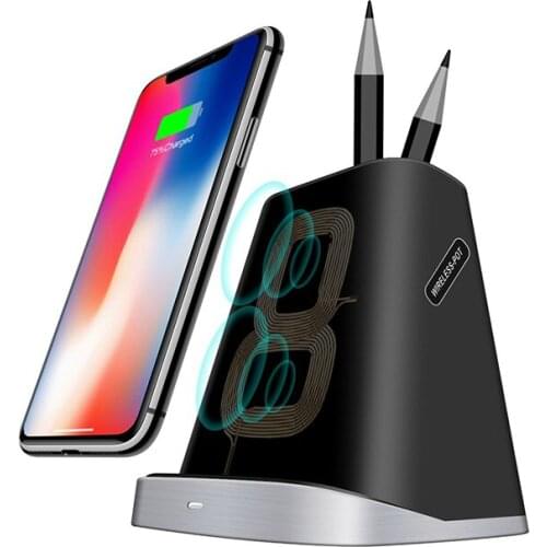 10W 7.5w Qi Phone Wireless Charger Pen Pot Fast Wireless Charging Pad Stand For IPhone X XR XS Max 8 Samsung S8 S9 xiaomi