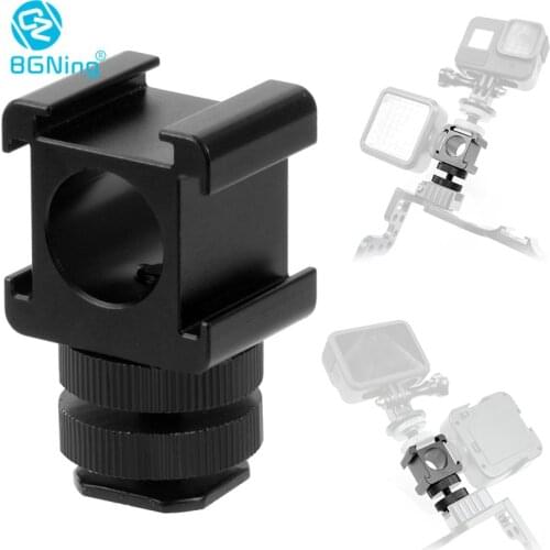 BGNing Portable Camera Mount Adapter Extend Port Monitor Camera Base Microphone Multi-Functional Triple Base Head Hot Shoe Base