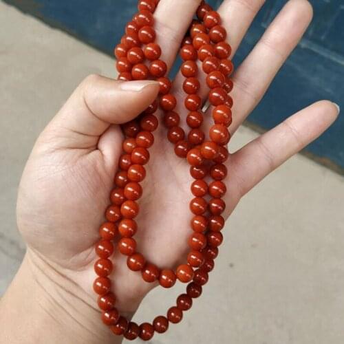 Natural Red Agate Beads Buddha Necklace Jewelry Fine Jewelry Accessories Agate chalcedony Beads Necklace Jewelry