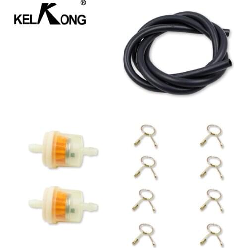 KELKONG carburetor 50cm Fuel Line Motorcycle Gas Oil Double 4.5mm*8mm Petrol Pipe Oil Supply Filter Pipe Tube Clamp GY6tank