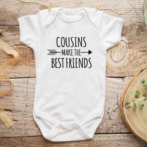 Cousins Make The Best Friends Baby Bodysuits Body Boys Girls Short Sleeve Cooton Jumpsuit Summer Ropa Rompers Baby Onesies