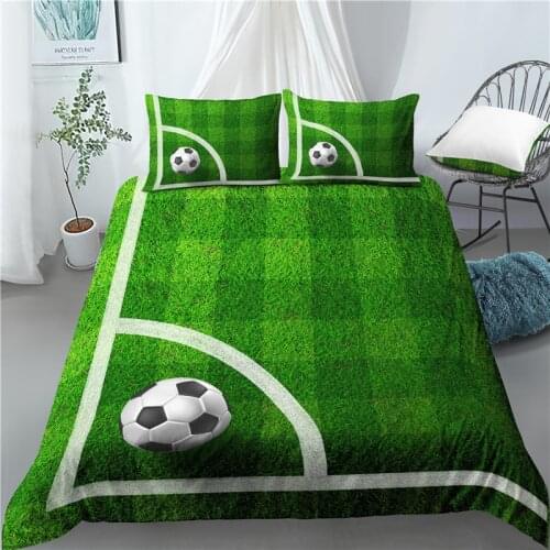 Home Living Luxury 3D Football Field Print 2/3Pcs Soft Duvet Cover and PillowCase Kids Bedding Set Queen and King EU/US/AU Size