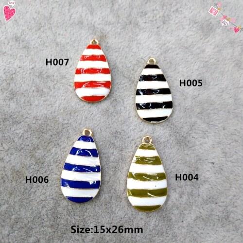 Fashion Enamel Water droplets Charms For Women Handmade Bracelet Earrings Hair Accessories Pendant DIY Jewelry Findings Bijoux