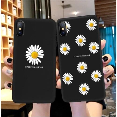Case For iphone XS X XR XS Max Soft Phone Cute Daisy Flower Case For iphone 6 6s 7 8 Plus X XS XR 11 Pro Max Silicone Soft Cover