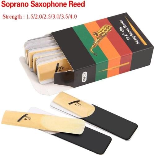 Pack of 10 Saxophone Reeds Eb Tuning Alto Reed Hardness (1.5,2.0,2.5,3.0,3.5,4.0) Woodwind Instrument Accessories